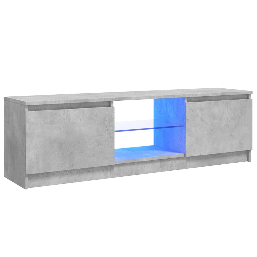 Έπιπλο Τηλεόρασης με LED Γκρι Σκυρδέματος 120 x 30 x 35,5 εκ. 2
