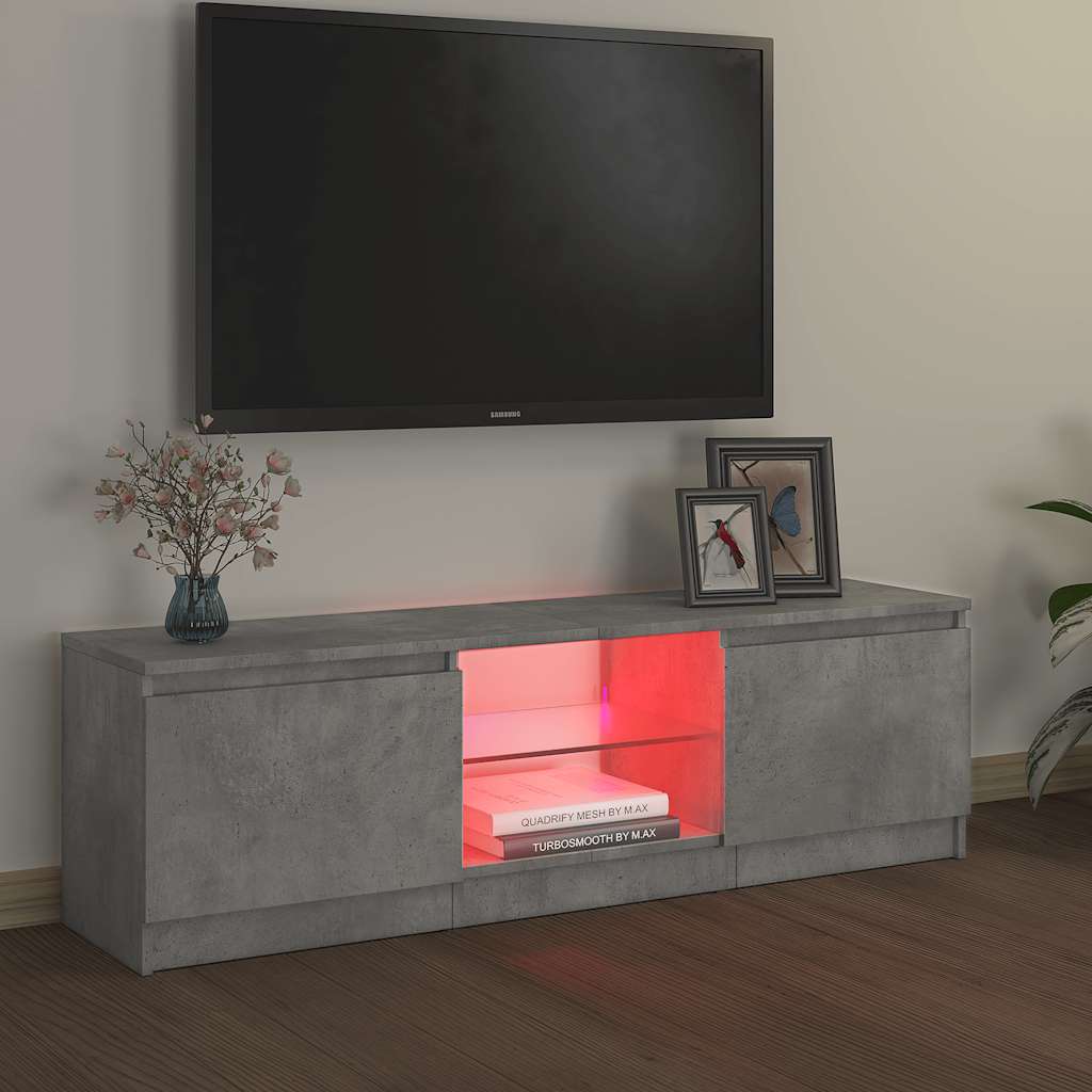 Έπιπλο Τηλεόρασης με LED Γκρι Σκυρδέματος 120 x 30 x 35,5 εκ. 3