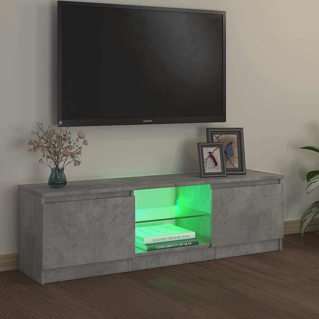 Έπιπλο Τηλεόρασης με LED Γκρι Σκυρδέματος 120 x 30 x 35,5 εκ. 4