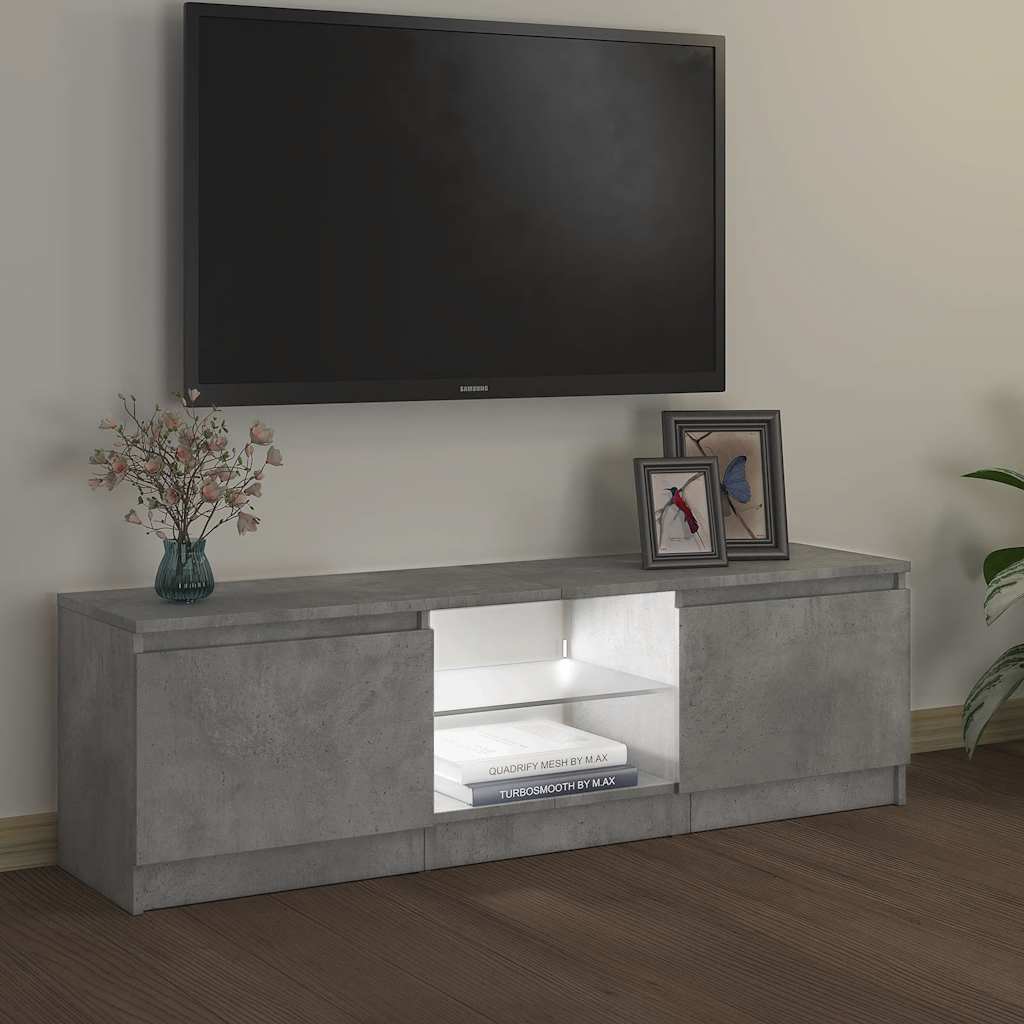 Έπιπλο Τηλεόρασης με LED Γκρι Σκυρδέματος 120 x 30 x 35,5 εκ. 5