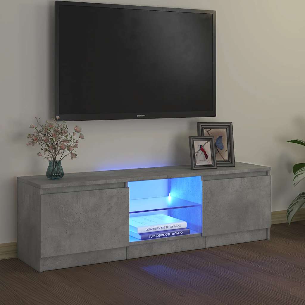 Έπιπλο Τηλεόρασης με LED Γκρι Σκυρδέματος 120 x 30 x 35,5 εκ. 6