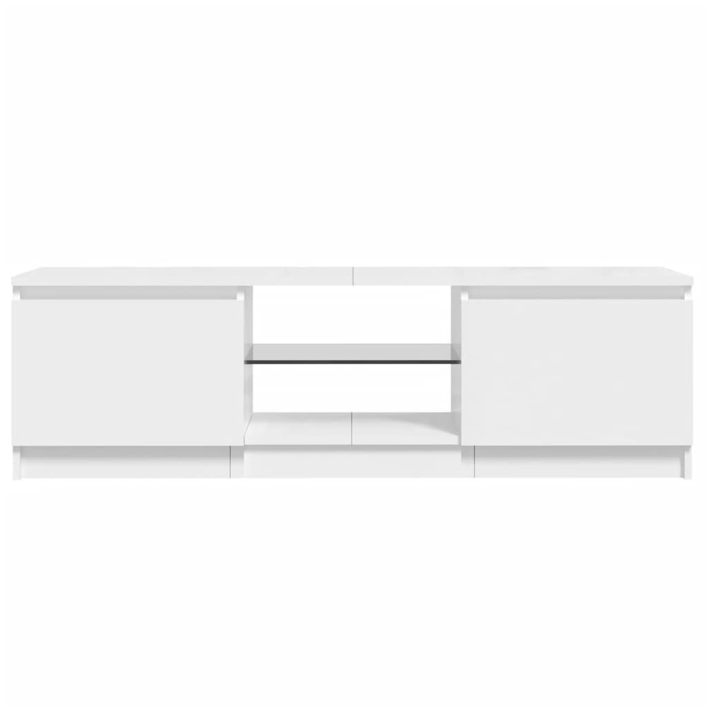 Έπιπλο Τηλεόρασης με LED Γυαλιστερό Λευκό 120 x 30 x 35,5 εκ. 9