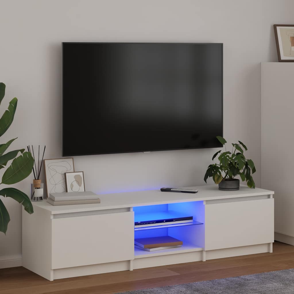 Έπιπλο Τηλεόρασης με LED Λευκό 140x40x35,5 εκ. 1