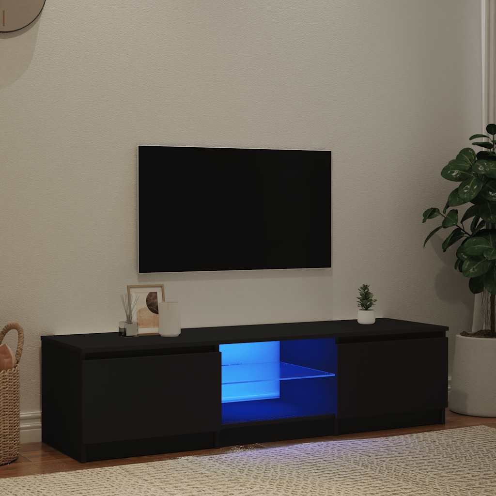 Έπιπλο Τηλεόρασης με LED Μαύρο 140x40x35,5 εκ. 1