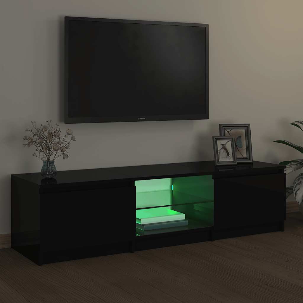 Έπιπλο Τηλεόρασης με LED Μαύρο 140x40x35,5 εκ. 3
