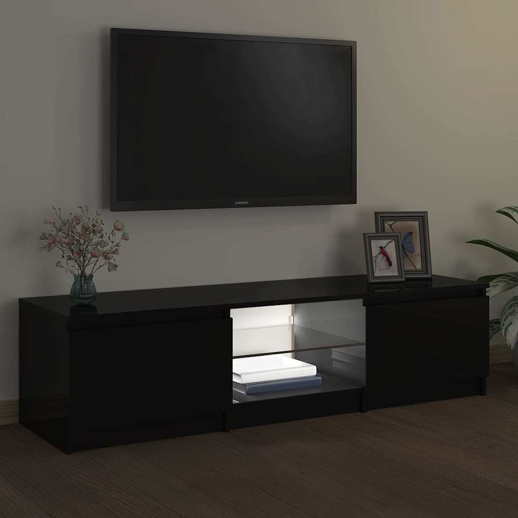 Έπιπλο Τηλεόρασης με LED Μαύρο 140x40x35,5 εκ. 4