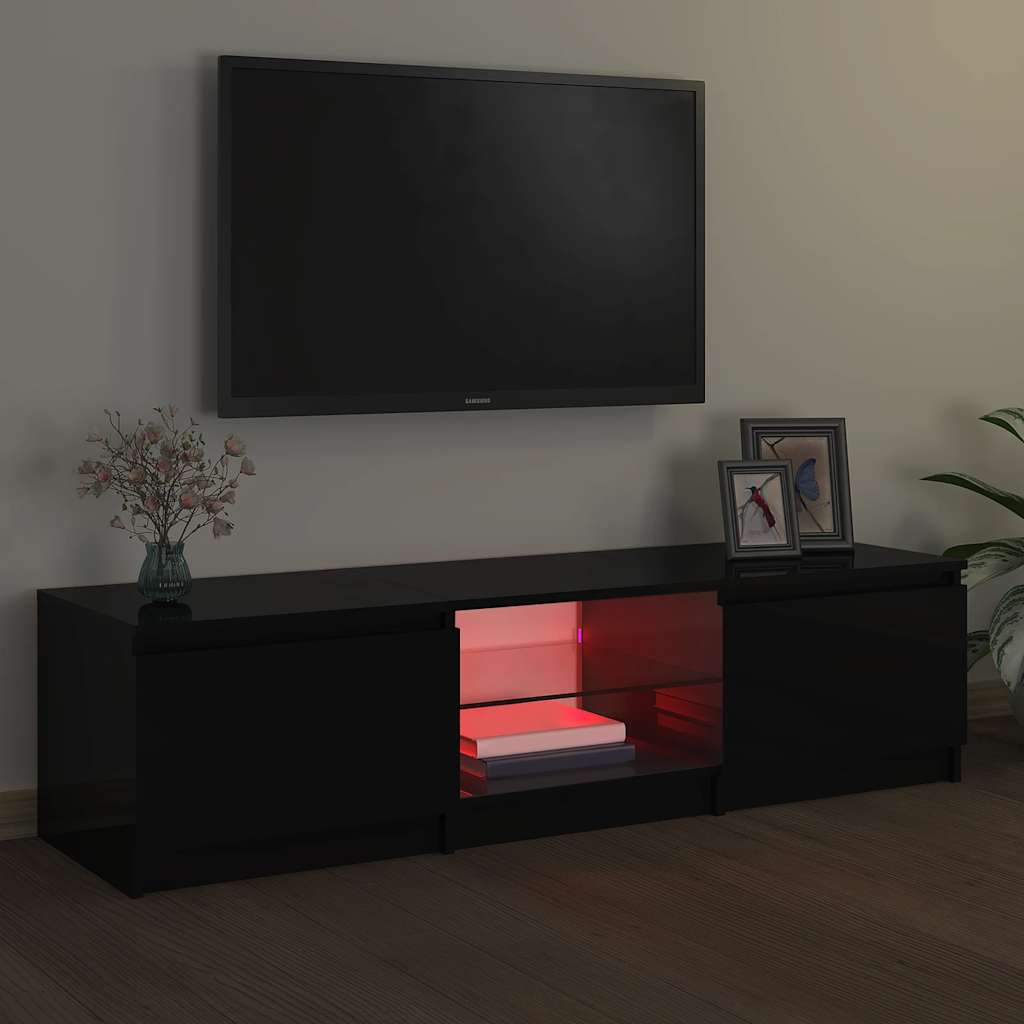Έπιπλο Τηλεόρασης με LED Μαύρο 140x40x35,5 εκ. 5