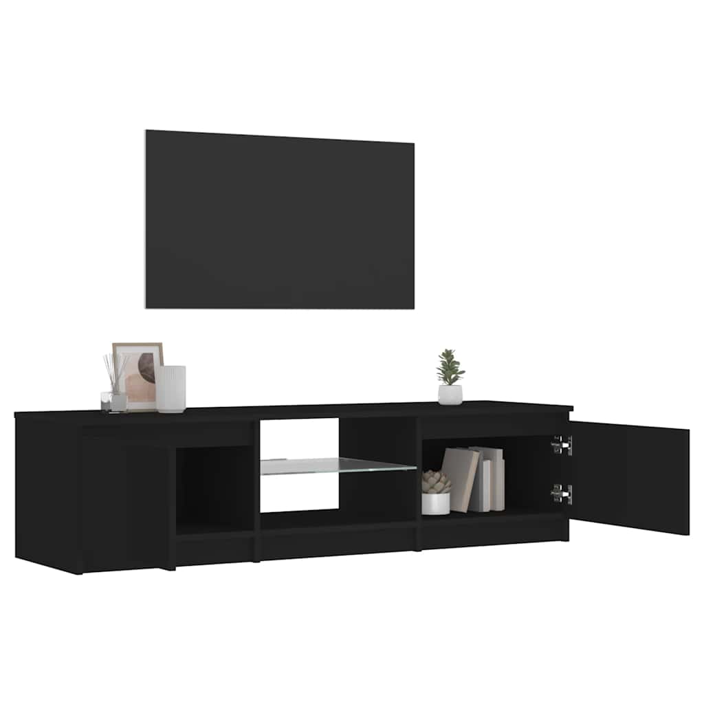 Έπιπλο Τηλεόρασης με LED Μαύρο 140x40x35,5 εκ. 6