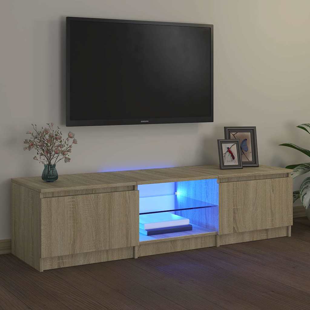 Έπιπλο Τηλεόρασης με LED Sonoma Δρυς 140x40x35,5 εκ. 1
