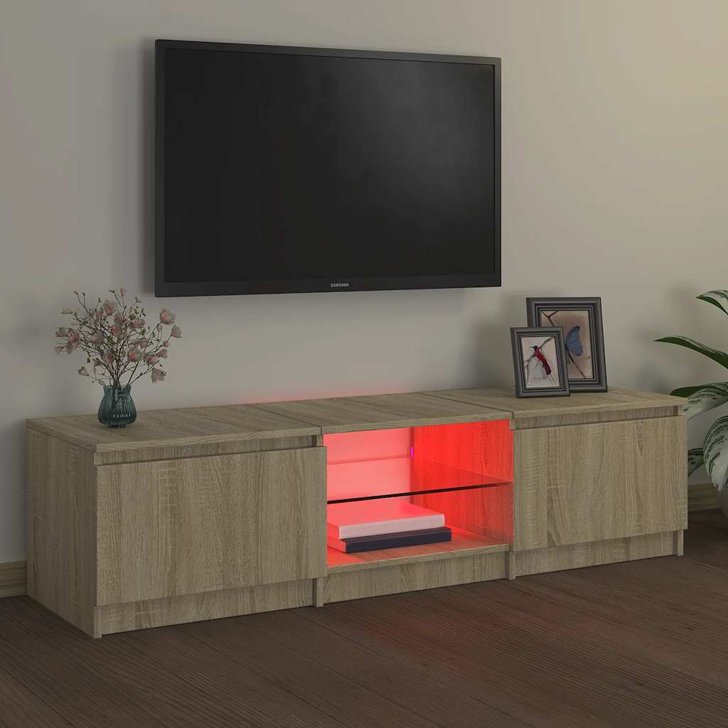 Έπιπλο Τηλεόρασης με LED Sonoma Δρυς 140x40x35,5 εκ. 5