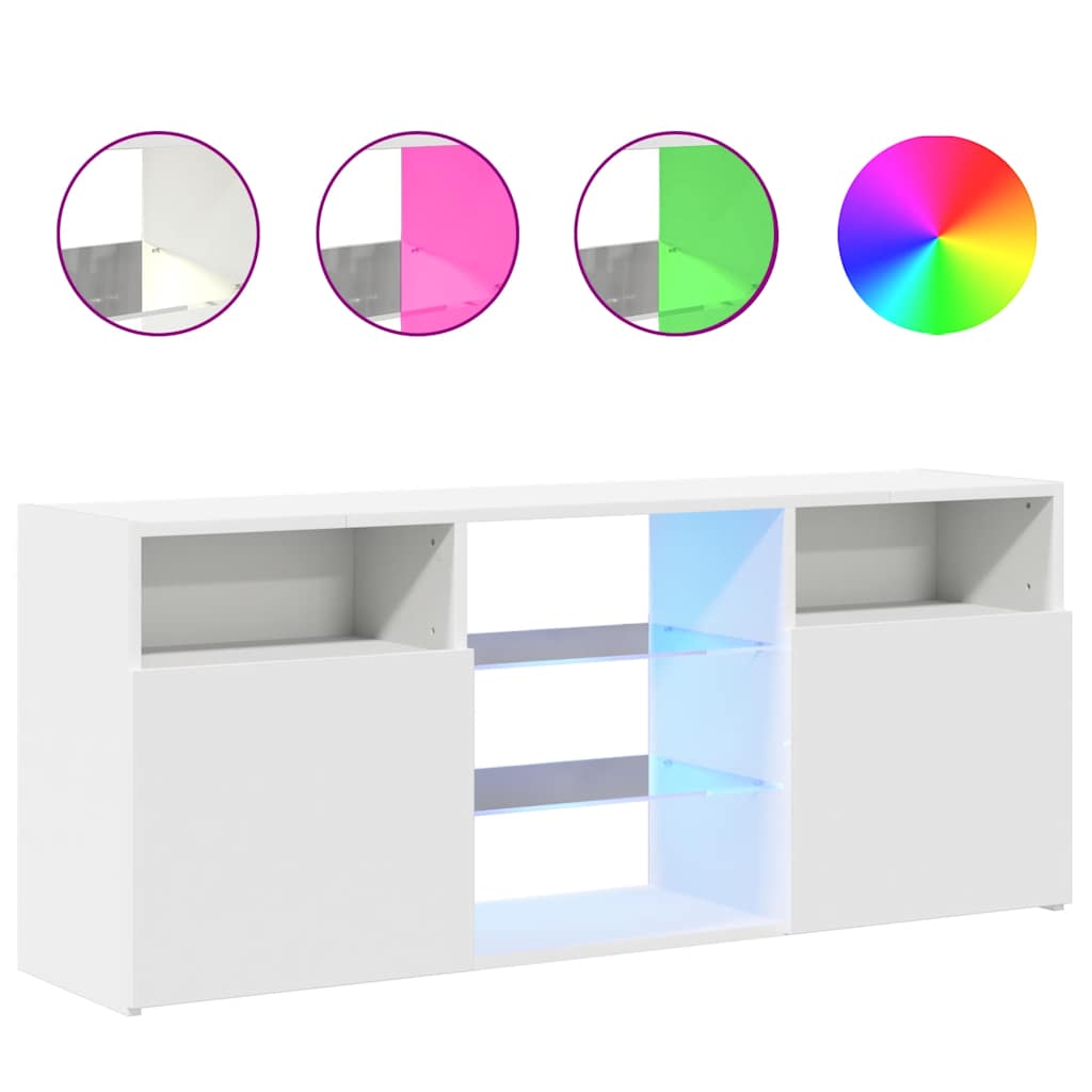 Έπιπλο Τηλεόρασης με LED Λευκό 120x30x50 εκ. 2