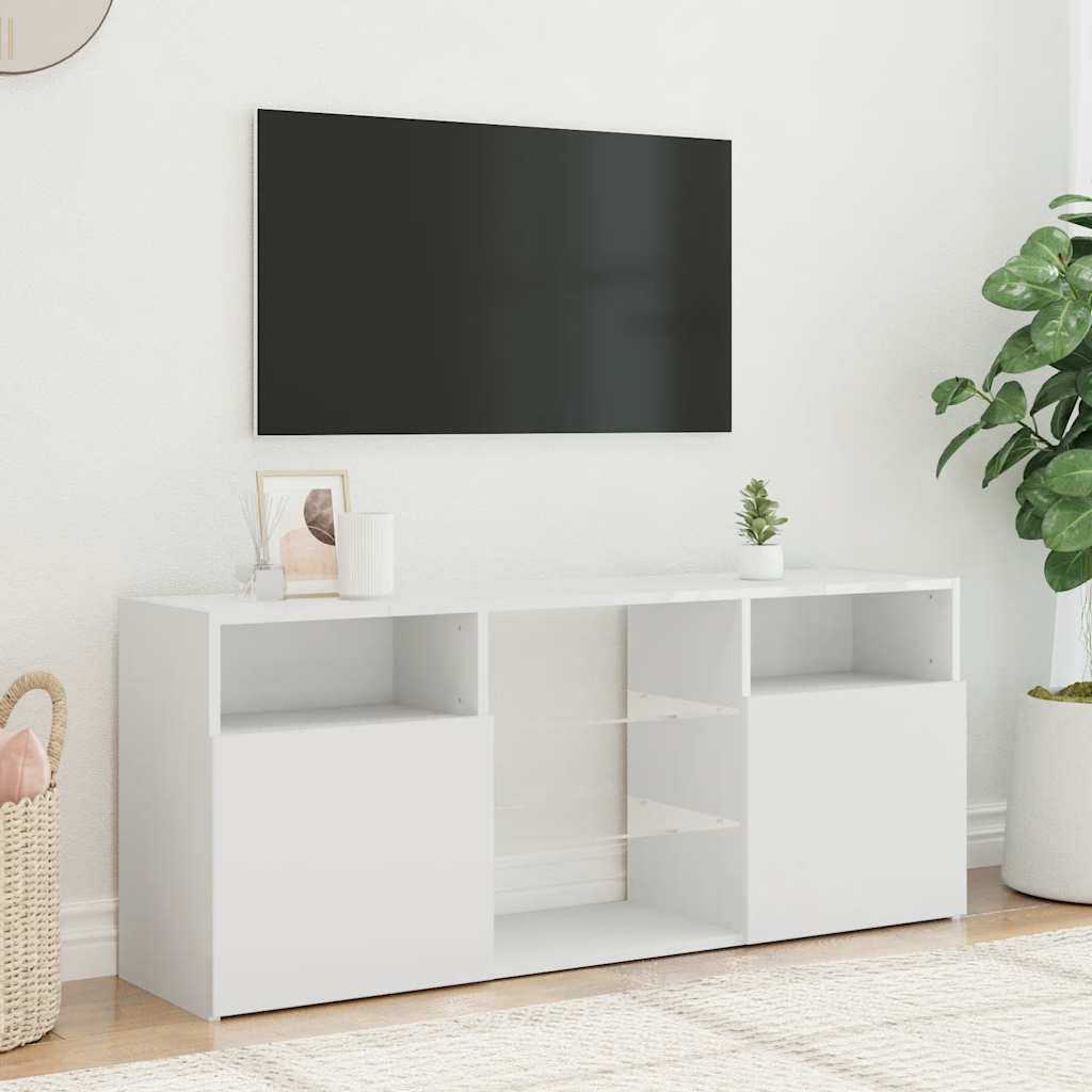 Έπιπλο Τηλεόρασης με LED Λευκό 120x30x50 εκ. 4