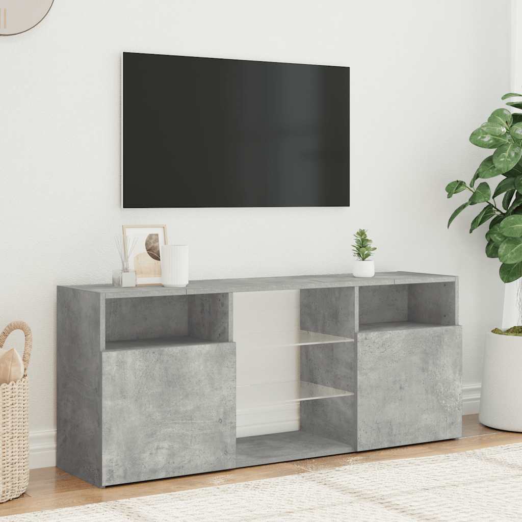 Έπιπλο Τηλεόρασης με LED Γκρι Σκυροδέματος 120x30x50 εκ. 4