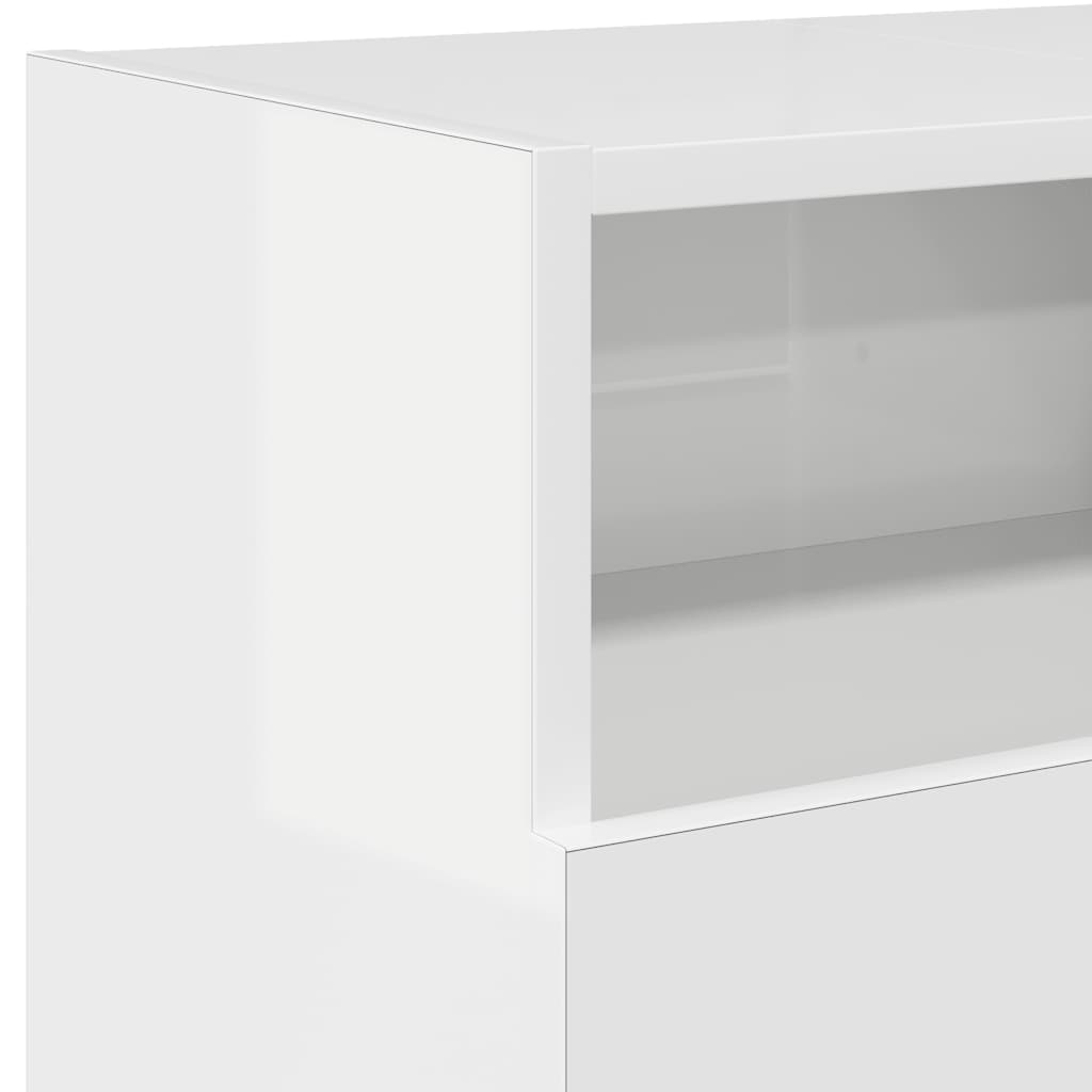 Έπιπλο Τηλεόρασης με LED Γυαλιστερό Λευκό 120x30x50 εκ. 11