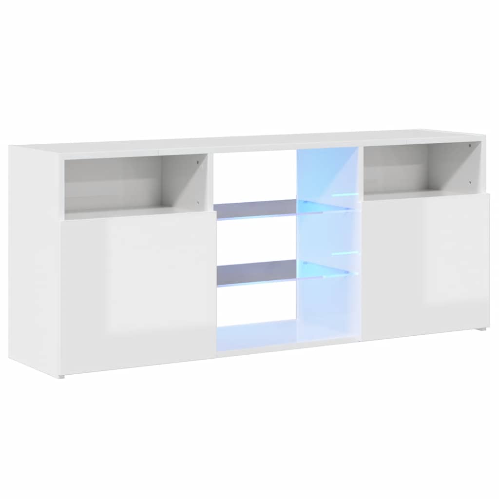 Έπιπλο Τηλεόρασης με LED Γυαλιστερό Λευκό 120x30x50 εκ. 3
