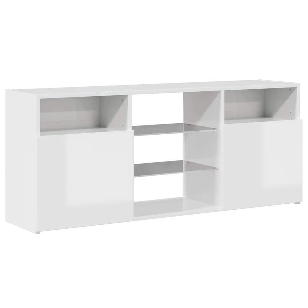 Έπιπλο Τηλεόρασης με LED Γυαλιστερό Λευκό 120x30x50 εκ. 6