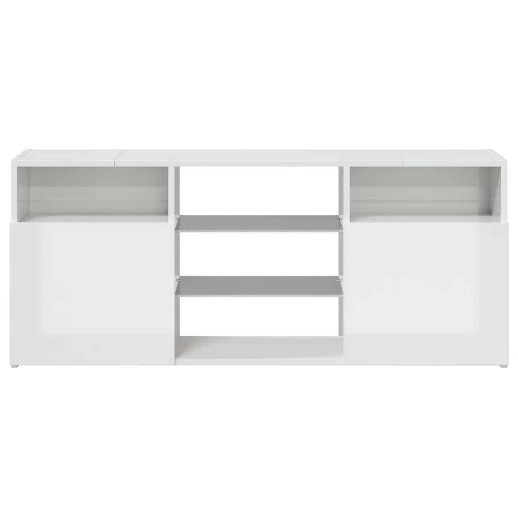 Έπιπλο Τηλεόρασης με LED Γυαλιστερό Λευκό 120x30x50 εκ. 7
