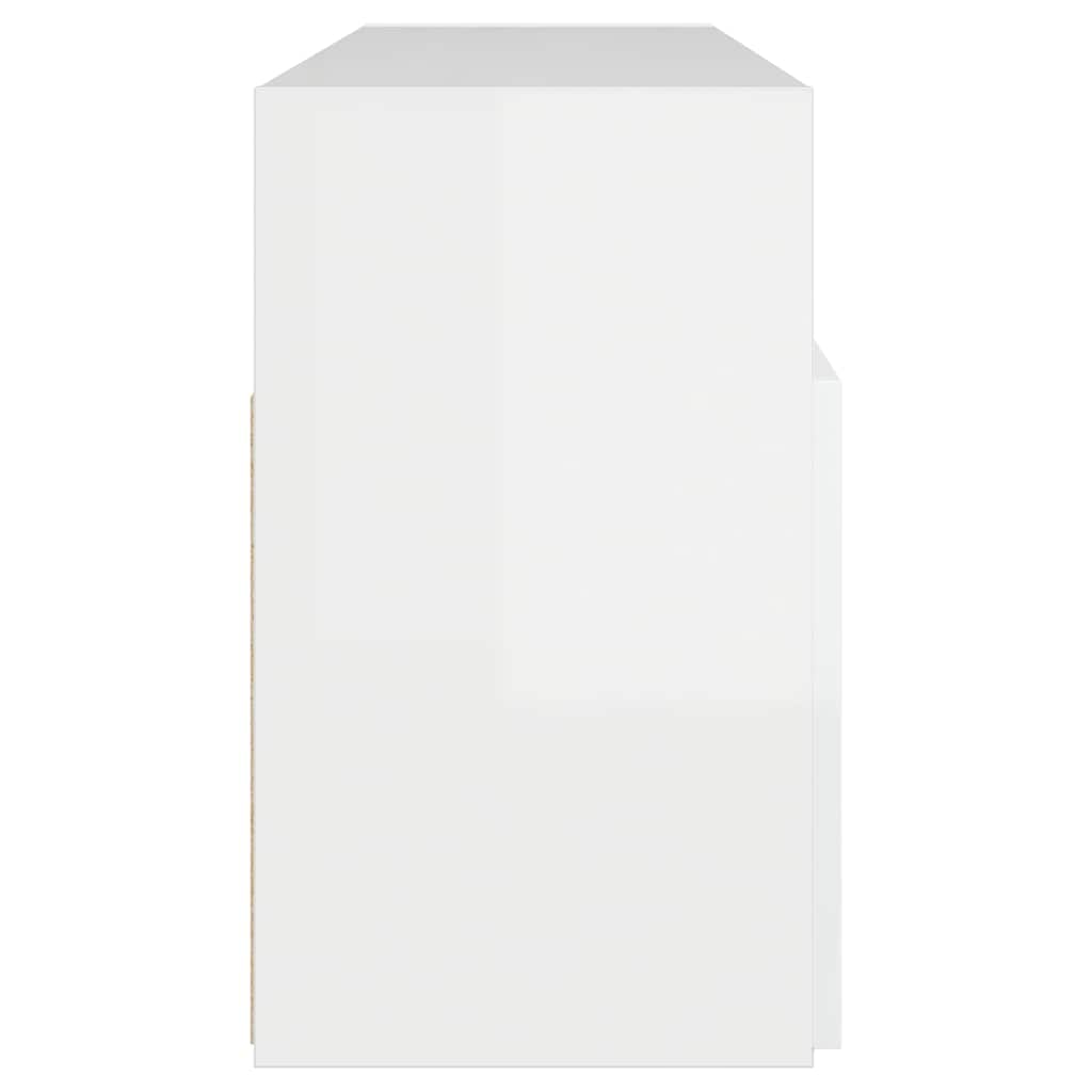Έπιπλο Τηλεόρασης με LED Γυαλιστερό Λευκό 120x30x50 εκ. 8