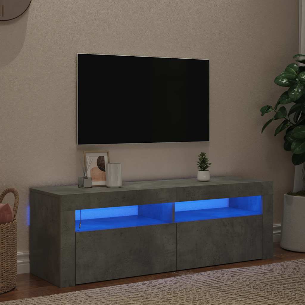 Έπιπλο Τηλεόρασης με LED Γκρι Σκυροδέματος 120 x 35 x 40 εκ. 1