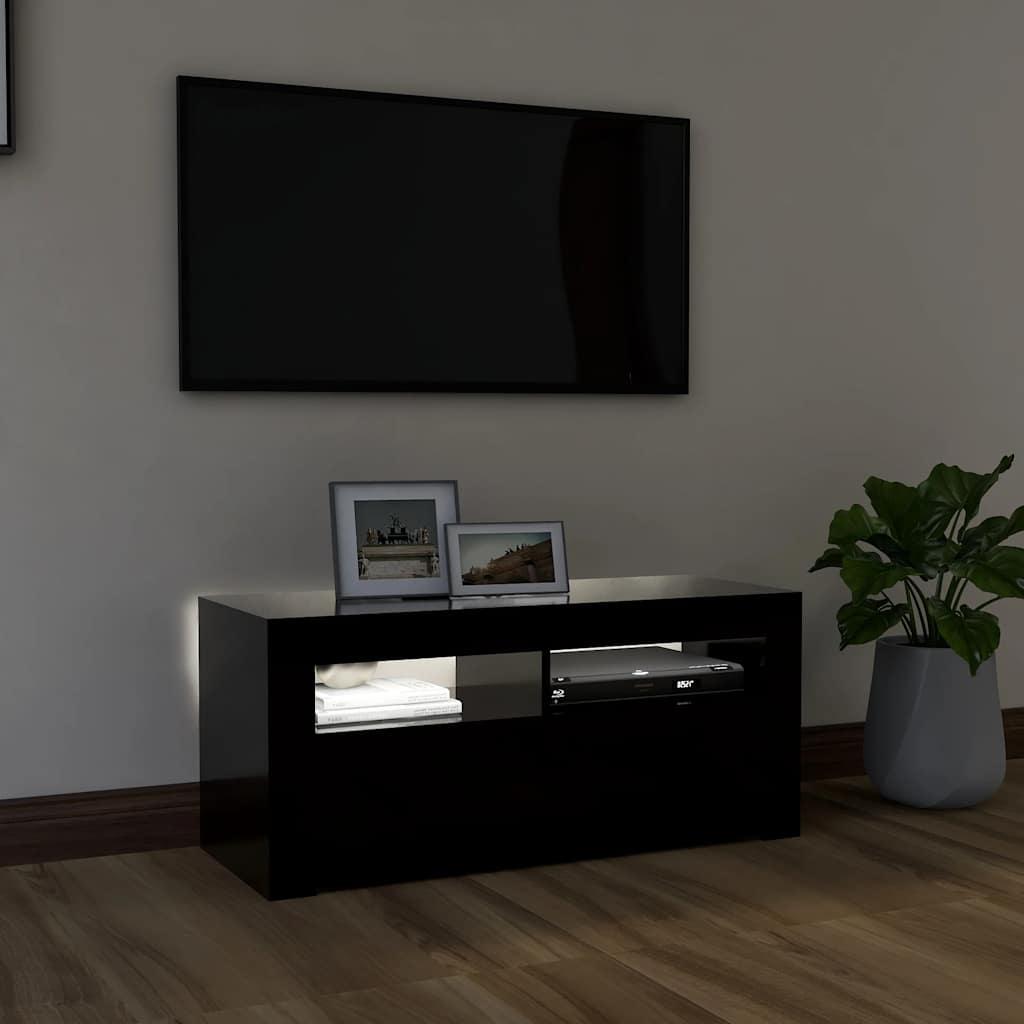 Έπιπλο Τηλεόρασης με LED Μαύρο 90 x 35 x 40 εκ. 3