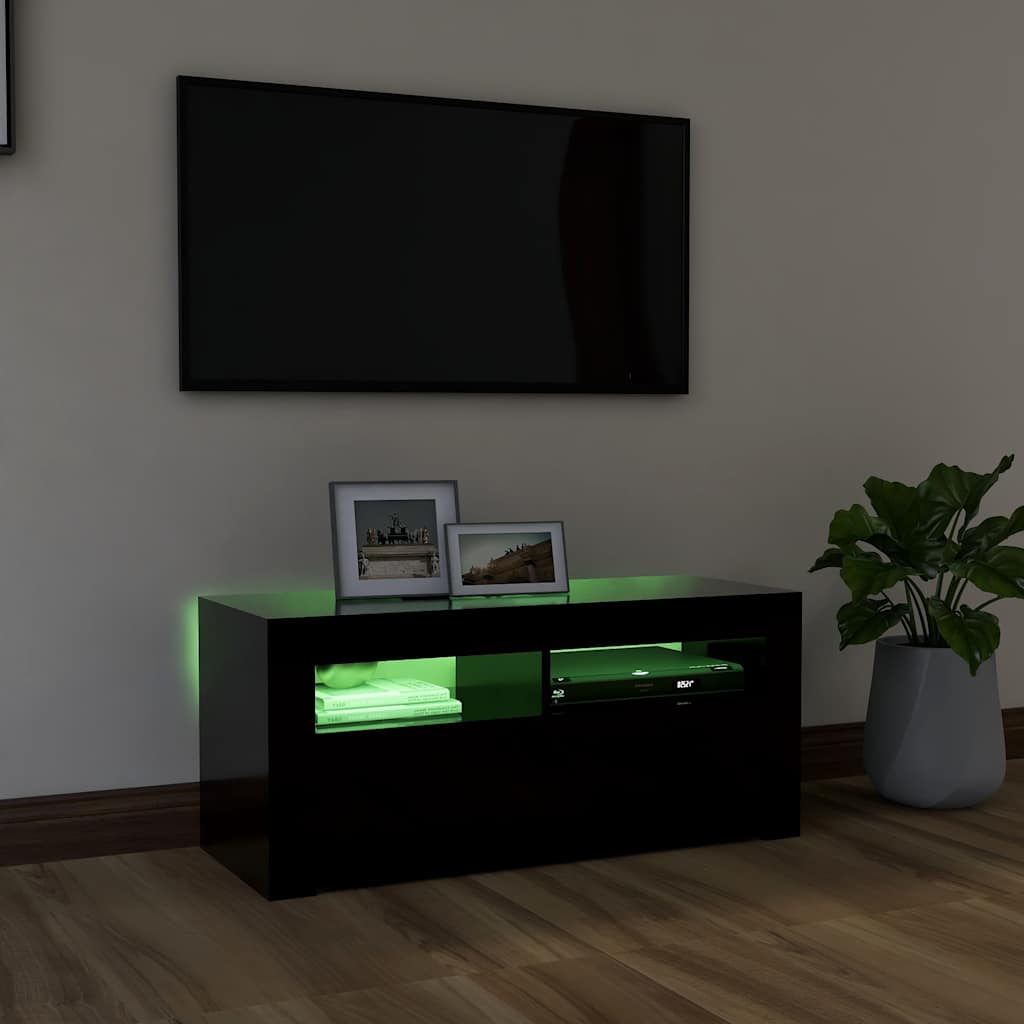 Έπιπλο Τηλεόρασης με LED Μαύρο 90 x 35 x 40 εκ. 4