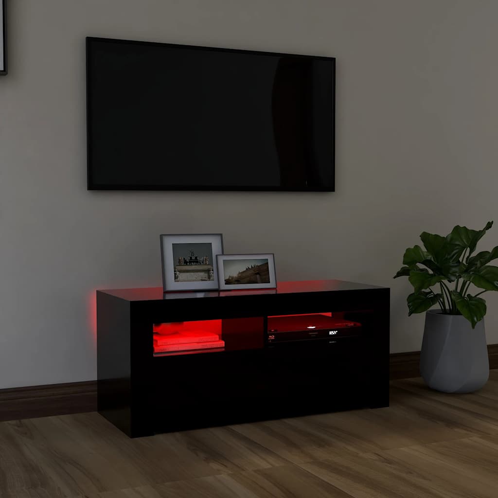 Έπιπλο Τηλεόρασης με LED Μαύρο 90 x 35 x 40 εκ. 5