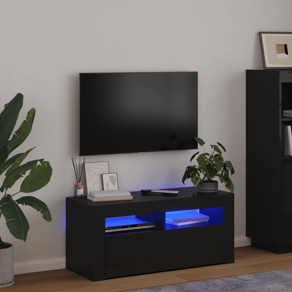 Έπιπλο Τηλεόρασης με LED Μαύρο 90 x 35 x 40 εκ. 6