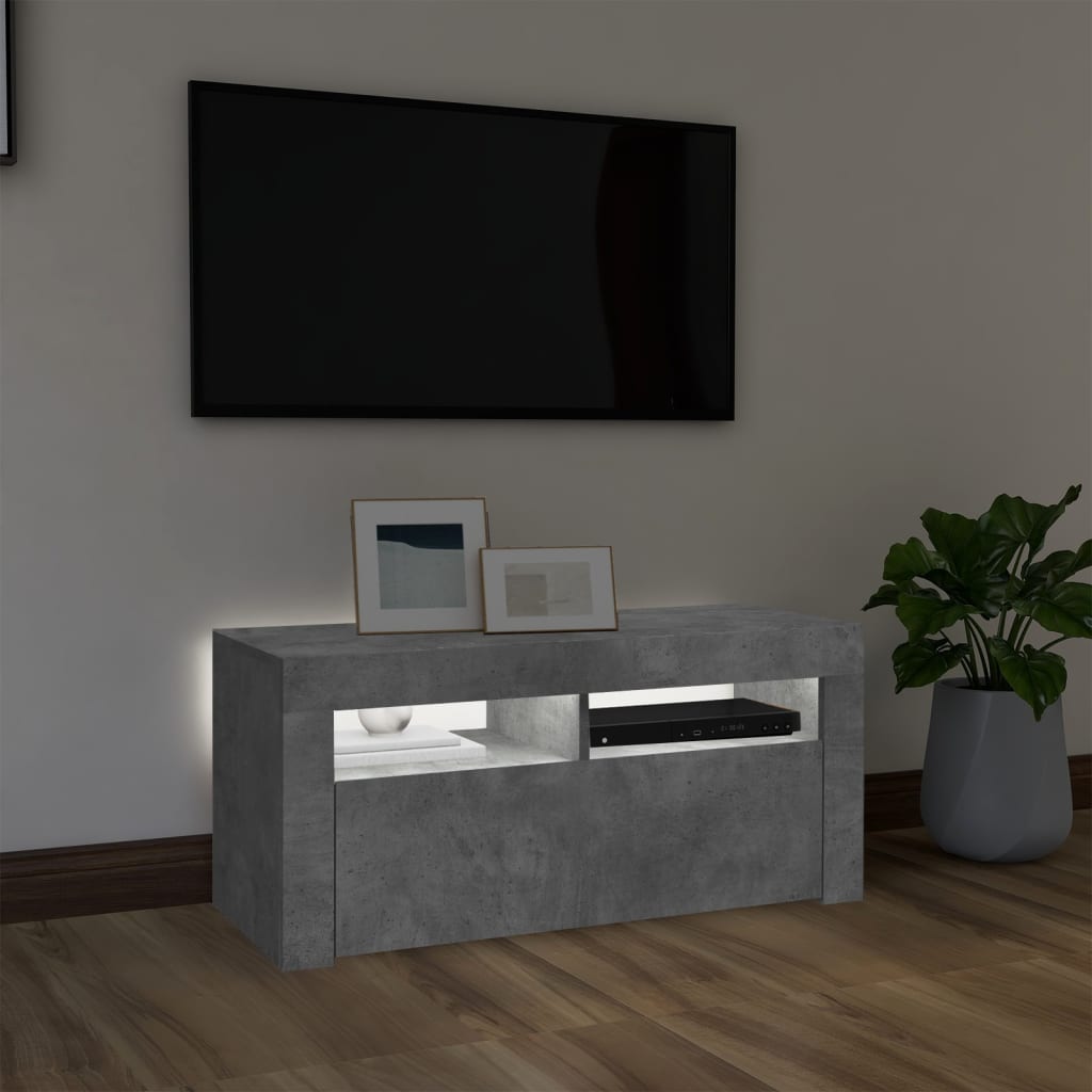 Έπιπλο Τηλεόρασης με LED Γκρι Σκυροδέματος 90 x 35 x 40 εκ. 3