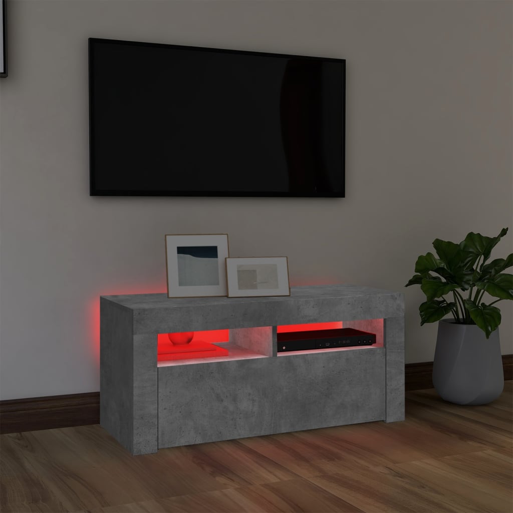 Έπιπλο Τηλεόρασης με LED Γκρι Σκυροδέματος 90 x 35 x 40 εκ. 5