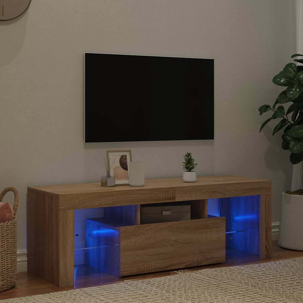 Έπιπλο Τηλεόρασης με LED Sonoma Δρυς 120x35x40 εκ. 1