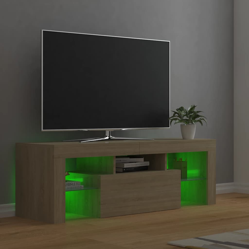 Έπιπλο Τηλεόρασης με LED Sonoma Δρυς 120x35x40 εκ. 10