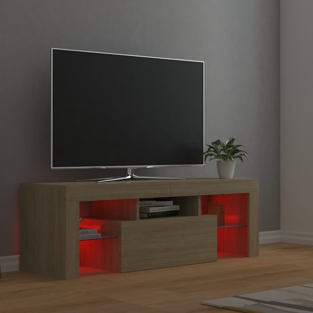 Έπιπλο Τηλεόρασης με LED Sonoma Δρυς 120x35x40 εκ. 11