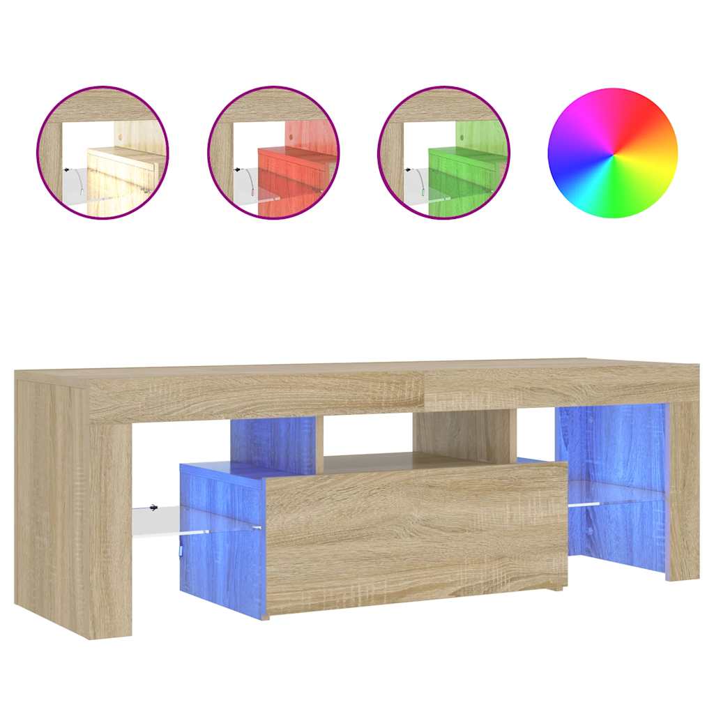 Έπιπλο Τηλεόρασης με LED Sonoma Δρυς 120x35x40 εκ. 2