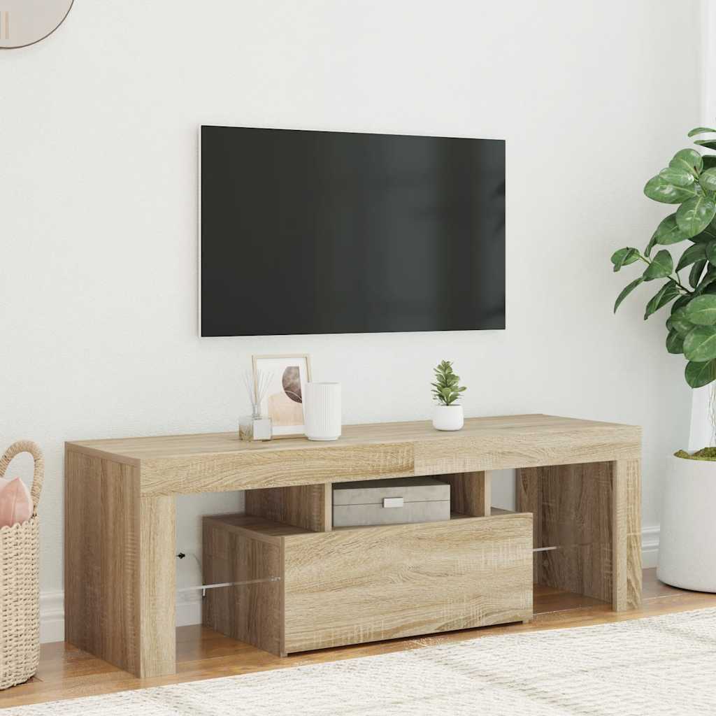 Έπιπλο Τηλεόρασης με LED Sonoma Δρυς 120x35x40 εκ. 7