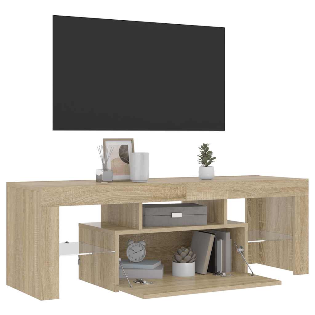 Έπιπλο Τηλεόρασης με LED Sonoma Δρυς 120x35x40 εκ. 8