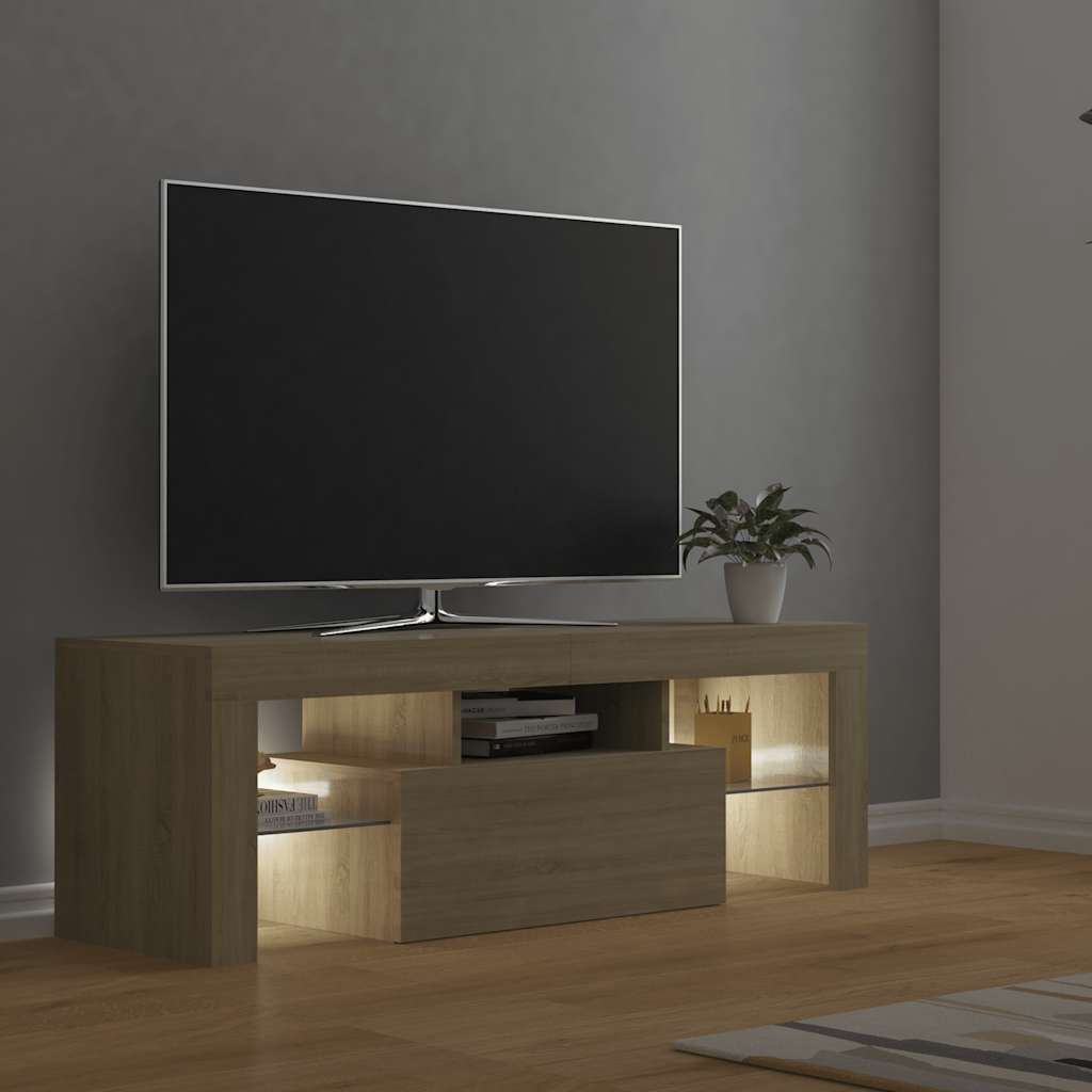 Έπιπλο Τηλεόρασης με LED Sonoma Δρυς 120x35x40 εκ. 9