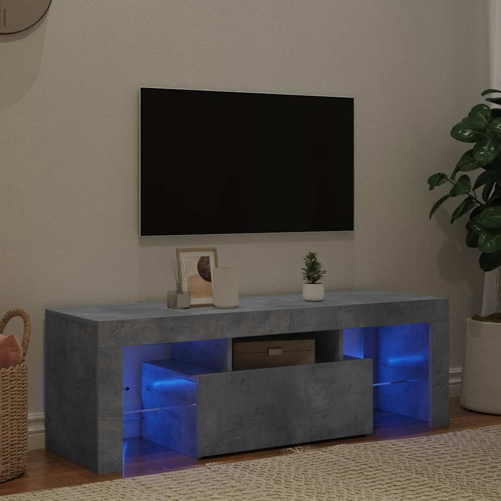 Έπιπλο Τηλεόρασης με LED Γκρι Σκυροδέματος 120 x 35 x 40 εκ. 1