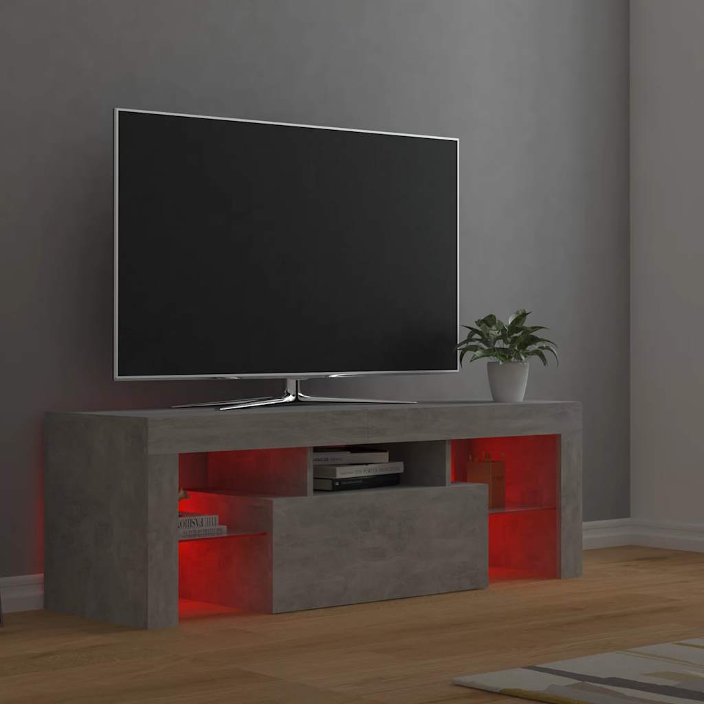 Έπιπλο Τηλεόρασης με LED Γκρι Σκυροδέματος 120 x 35 x 40 εκ. 10