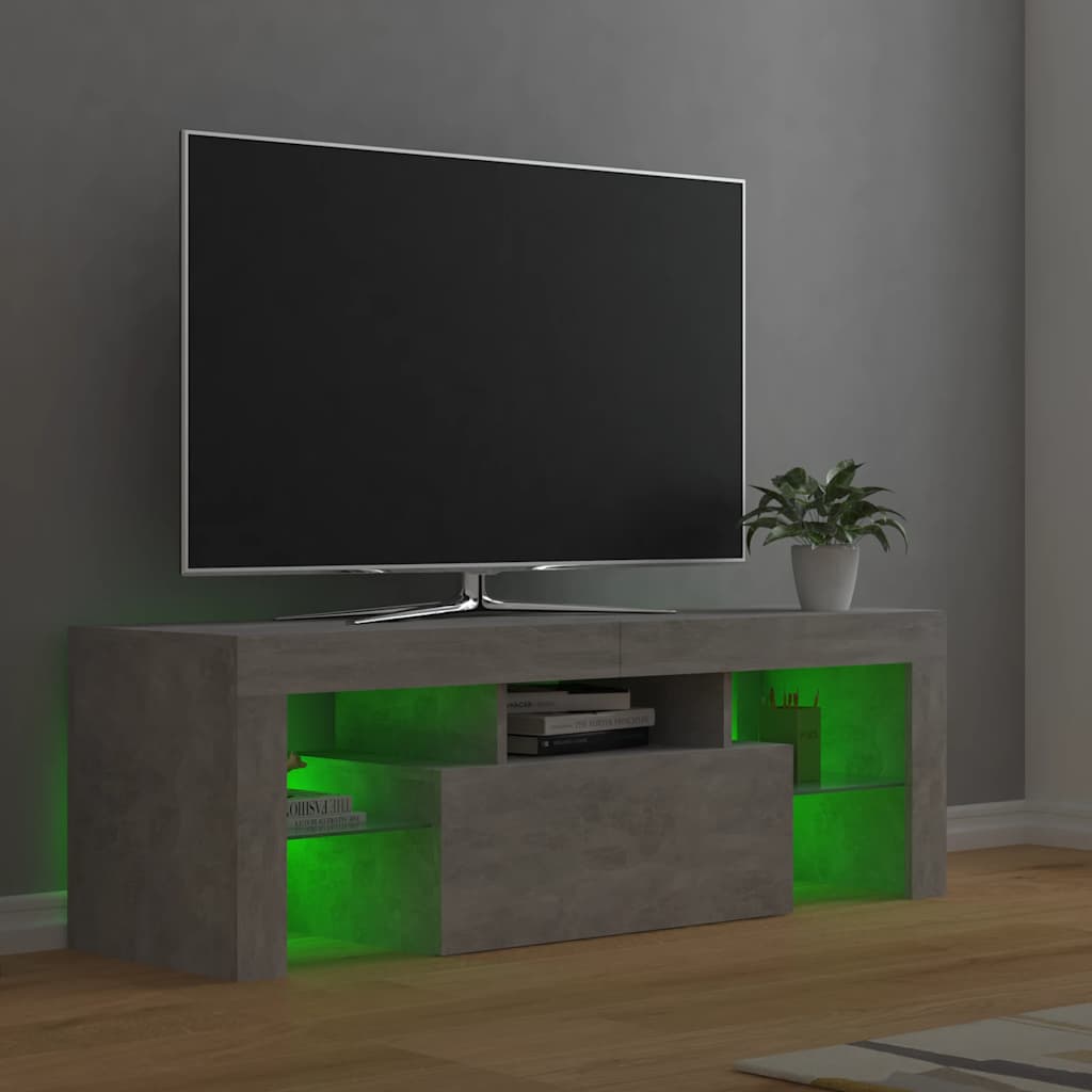 Έπιπλο Τηλεόρασης με LED Γκρι Σκυροδέματος 120 x 35 x 40 εκ. 11