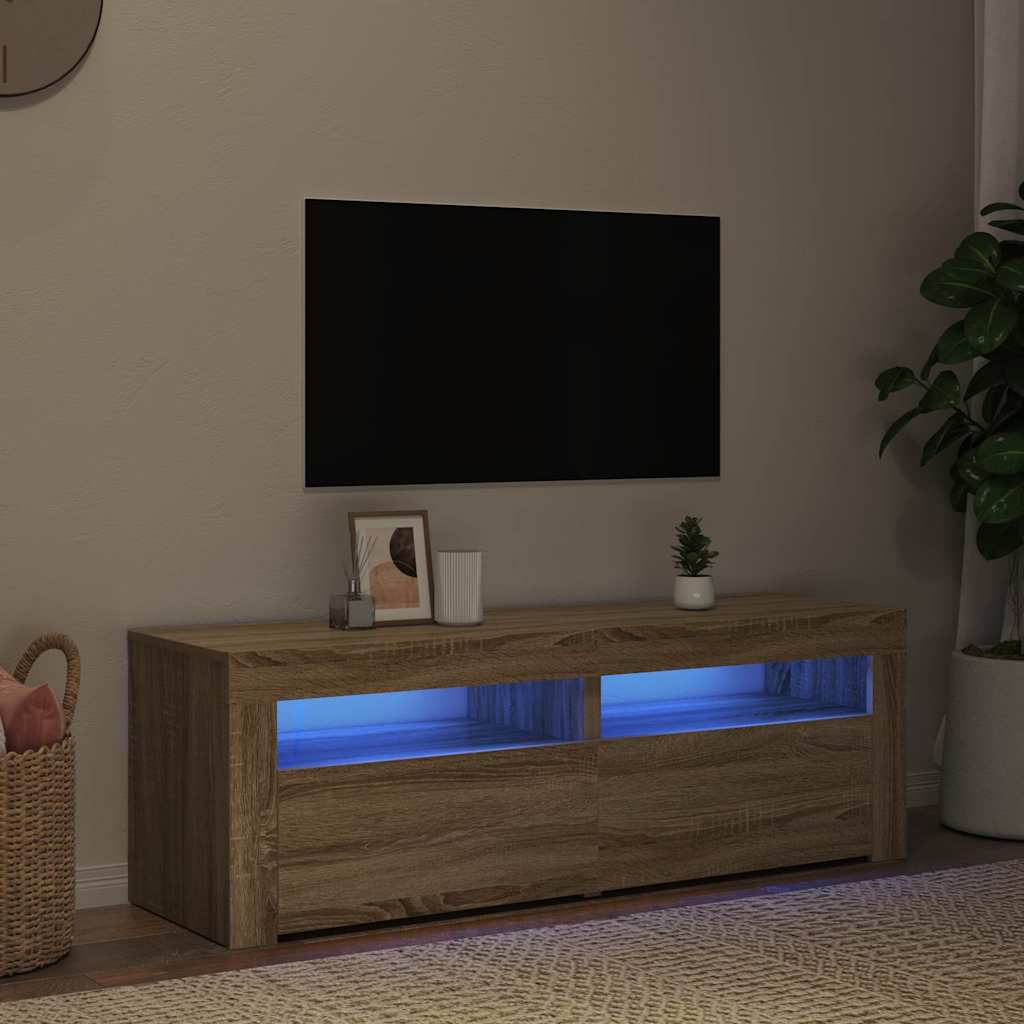 Έπιπλο Τηλεόρασης με LED Sonoma Δρυς 120x35x40 εκ. 1