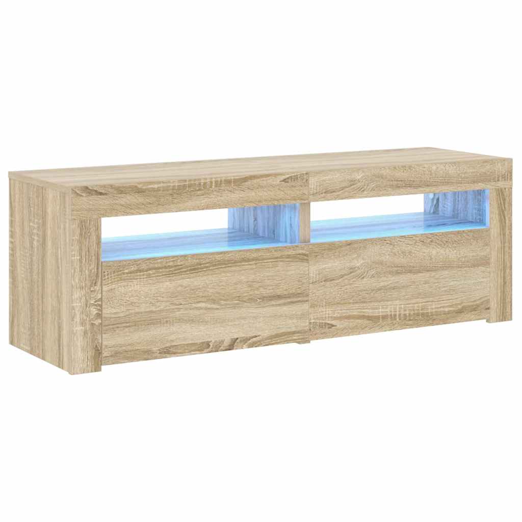 Έπιπλο Τηλεόρασης με LED Sonoma Δρυς 120x35x40 εκ. 2