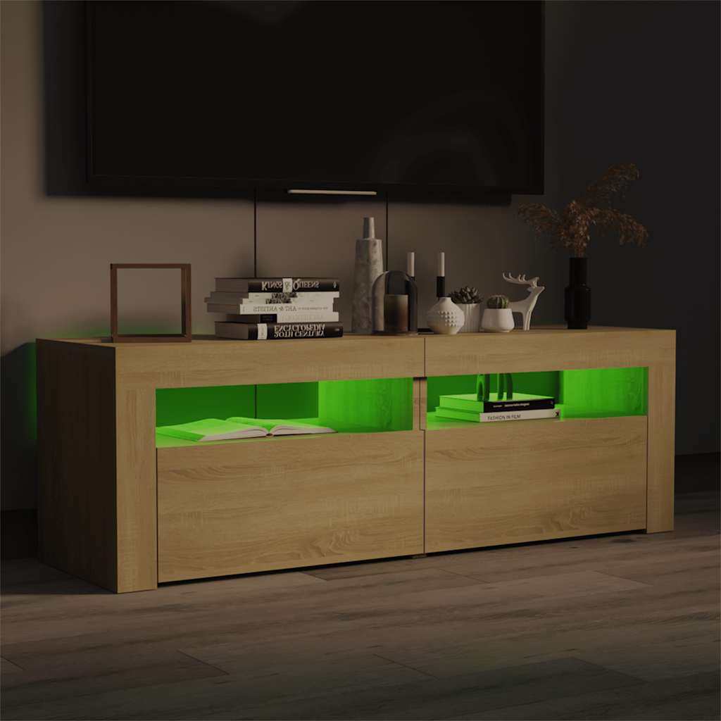 Έπιπλο Τηλεόρασης με LED Sonoma Δρυς 120x35x40 εκ. 3