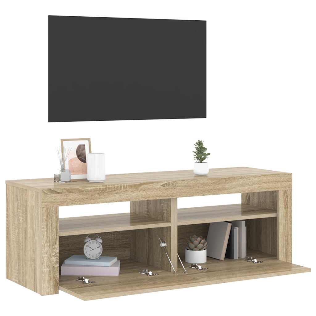 Έπιπλο Τηλεόρασης με LED Sonoma Δρυς 120x35x40 εκ. 6