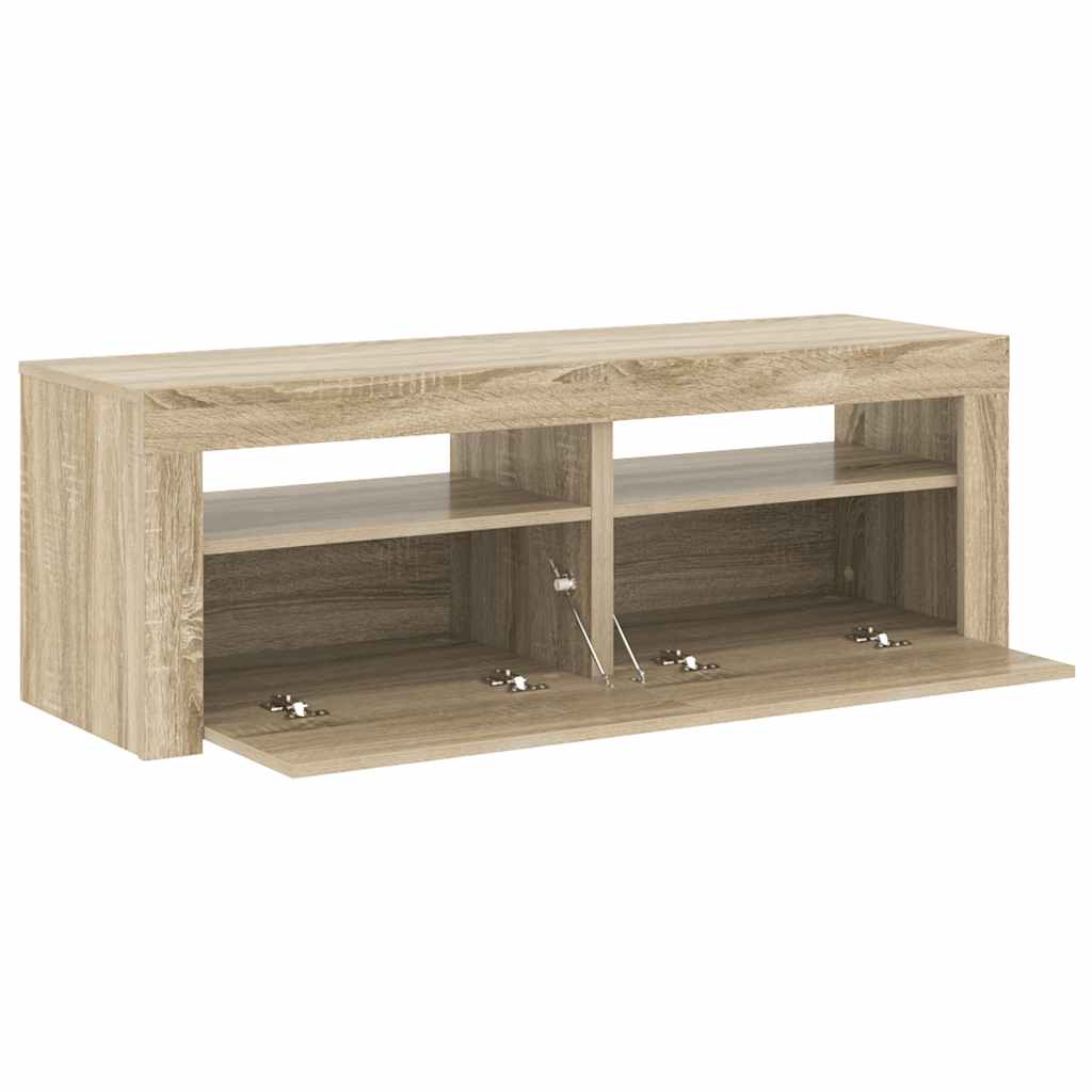 Έπιπλο Τηλεόρασης με LED Sonoma Δρυς 120x35x40 εκ. 9