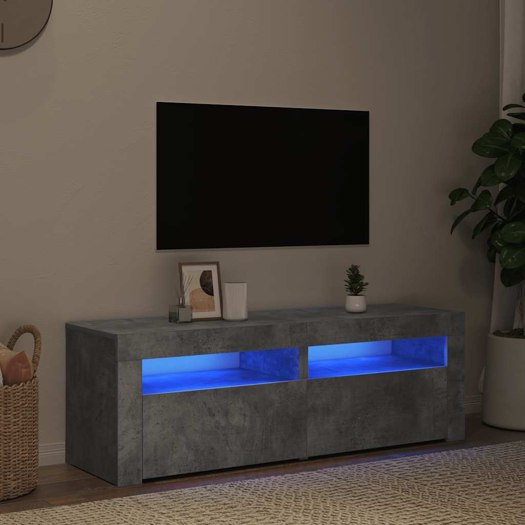 Έπιπλο Τηλεόρασης με LED Γκρι Σκυροδέματος 120 x 35 x 40 εκ. 1
