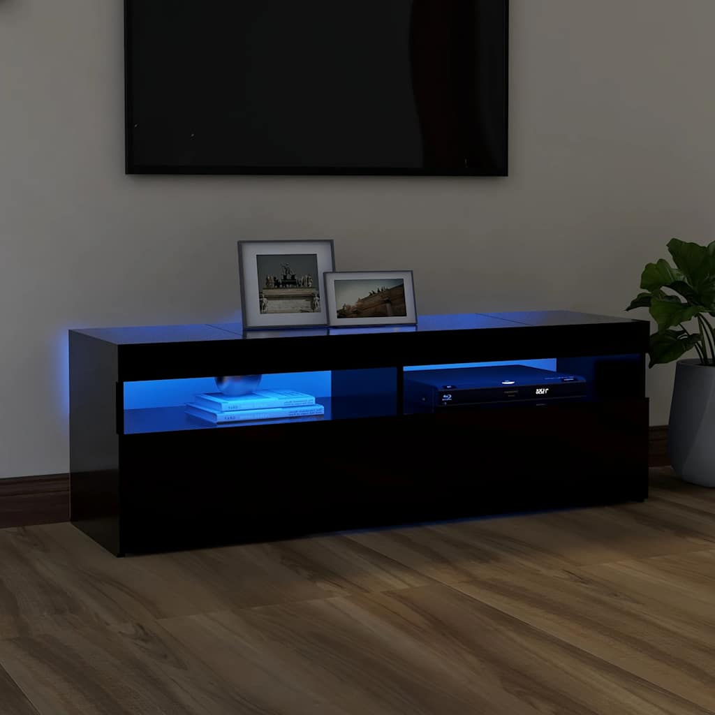 Έπιπλο Τηλεόρασης με LED Μαύρο 120x35x40 εκ. 1