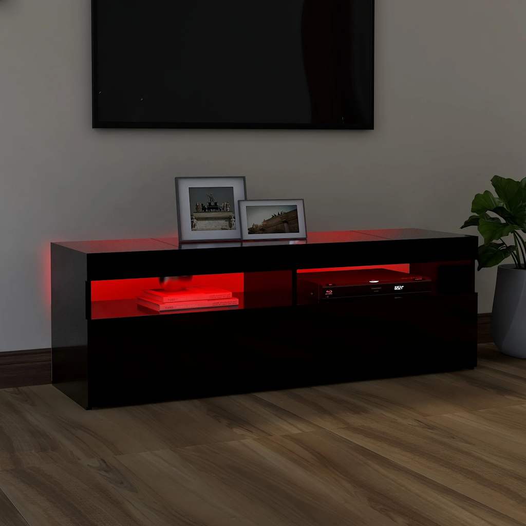 Έπιπλο Τηλεόρασης με LED Μαύρο 120x35x40 εκ. 4