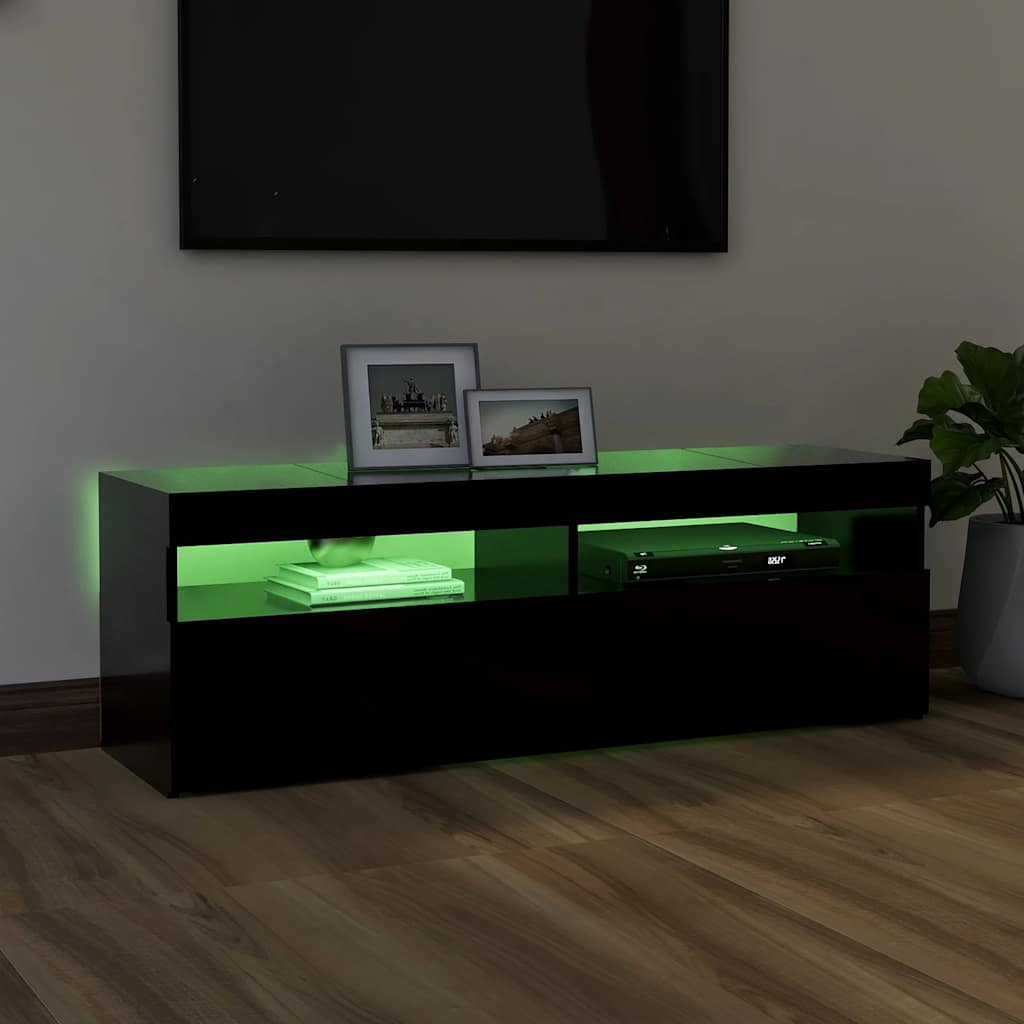 Έπιπλο Τηλεόρασης με LED Μαύρο 120x35x40 εκ. 5
