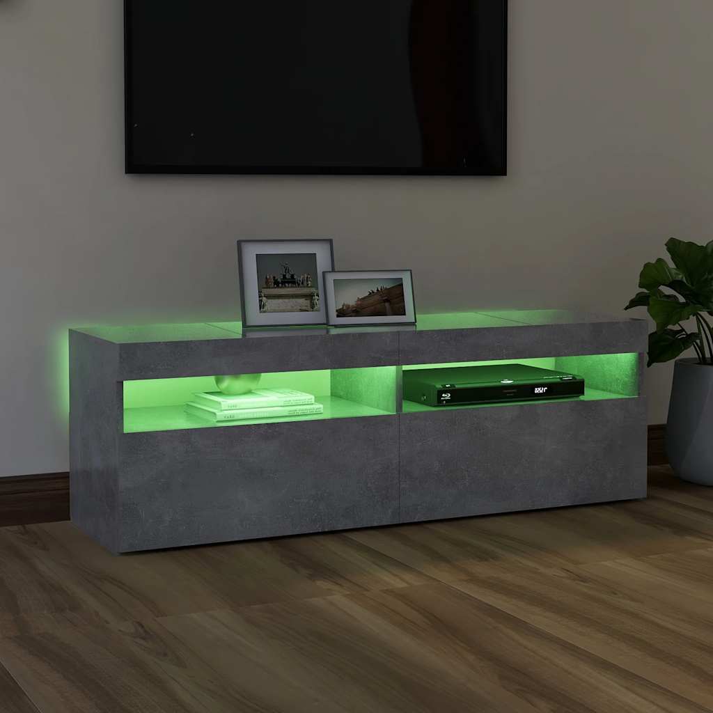 Έπιπλο Τηλεόρασης με LED Γκρι Σκυροδέματος 120 x 35 x 40 εκ. 5