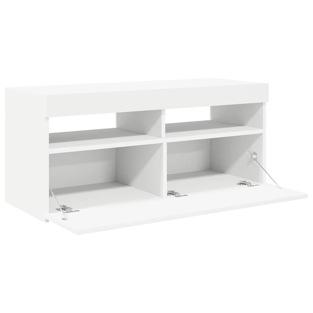 Έπιπλο Τηλεόρασης με LED Λευκό 90 x 35 x 40 εκ. 8